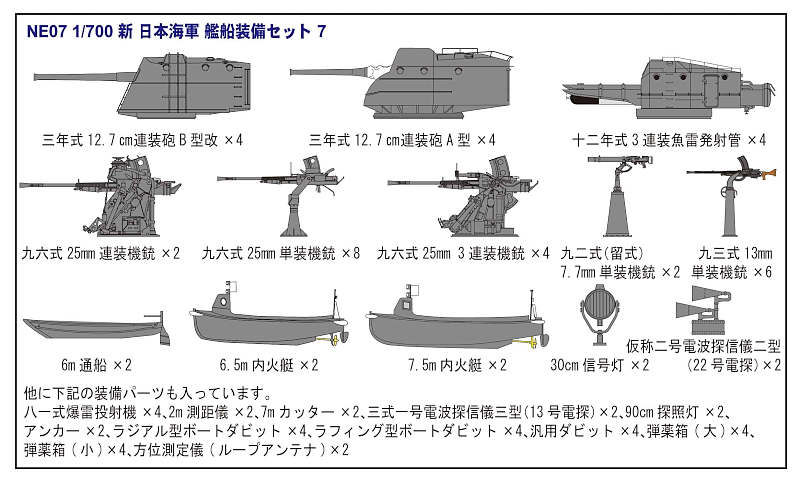 SPW29 1/700 日本海軍 特型駆逐艦 漣(さざなみ) 新WWII 日本海軍艦船装備セット7付き