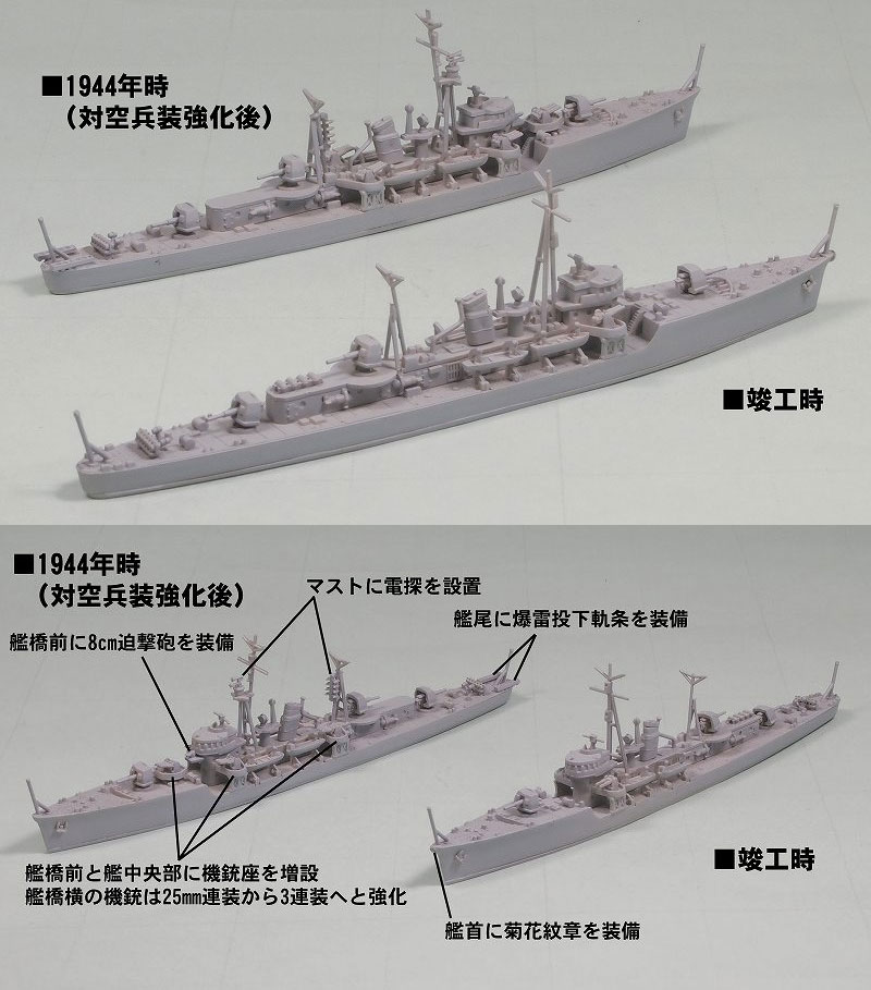 W139 1/700 日本海軍 海防艦 占守(しむしゅ) 2隻入り