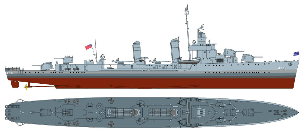 W214 1/700 アメリカ海軍 リヴァモア級駆逐艦 DD-436 モンセン