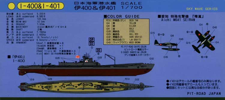 W48 1/700 日本海軍 潜水艦 伊400＆伊401