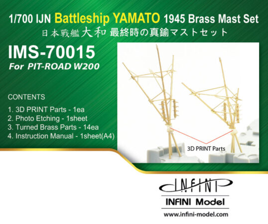 IMS7015 1/700 日本海軍 戦艦 大和 最終時(ピットロード)用 ディテールアップパーツセット