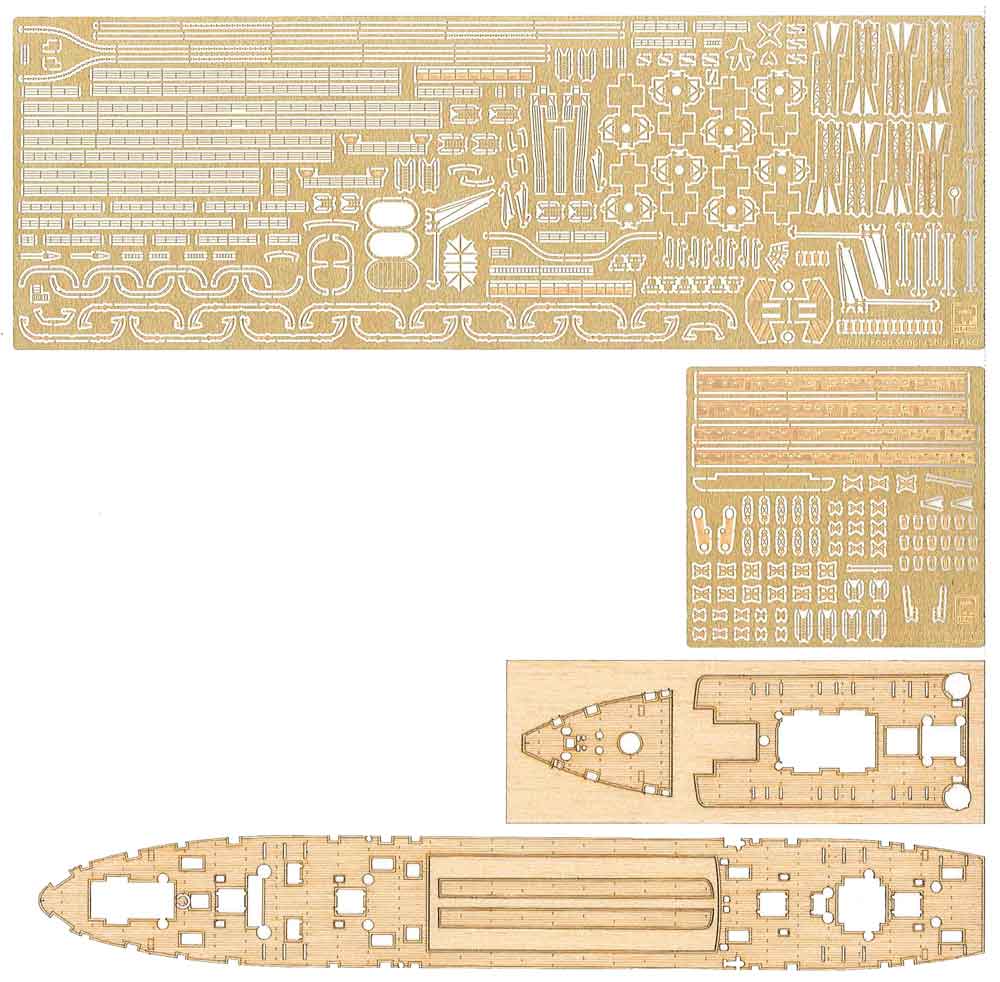 PE242 1/700 日本海軍 給糧艦 伊良湖用 エッチングパーツ 木製甲板付き