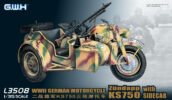 L3508 1/35 WWII ドイツ軍用サイドカー KS750(トレーラー2種付き)