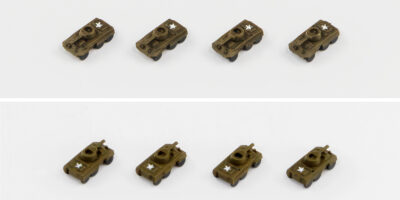 MI12SP 1/700 WWII アメリカ軍用車両セット2 メタル製 DUKW 353 水陸両用車 2両付き