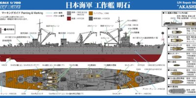 W225NH 1/700 日本海軍 工作艦 明石 旗・旗竿・艦名プレートエッチングパーツ付き W225NH 1/700 日本海軍 工作艦 明石 旗・旗竿・艦名プレートエッチングパーツ付き